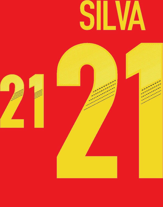 Silva #21 Spain Euro 2012 Home Football Nameset for shirt