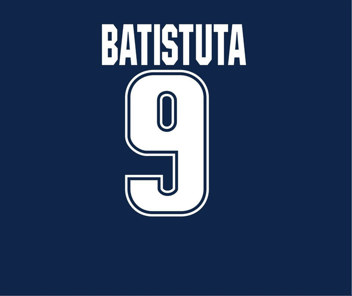 Batistuta #9 1999-2000 Argentina Away Football Nameset for shirt