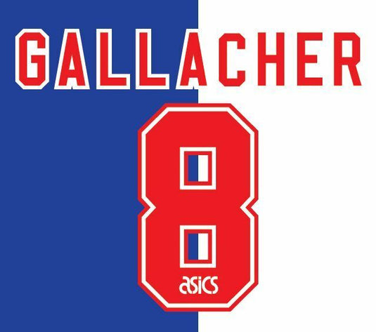 No 8 Gallacher Blackburn Rovers Home 1995-1996 Football Nameset for shirt