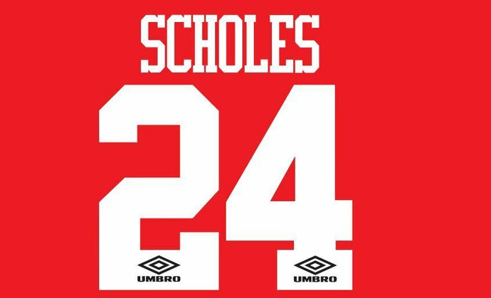 Scholes #24 Manchester United 1993-1995 Home Football Nameset for shirt