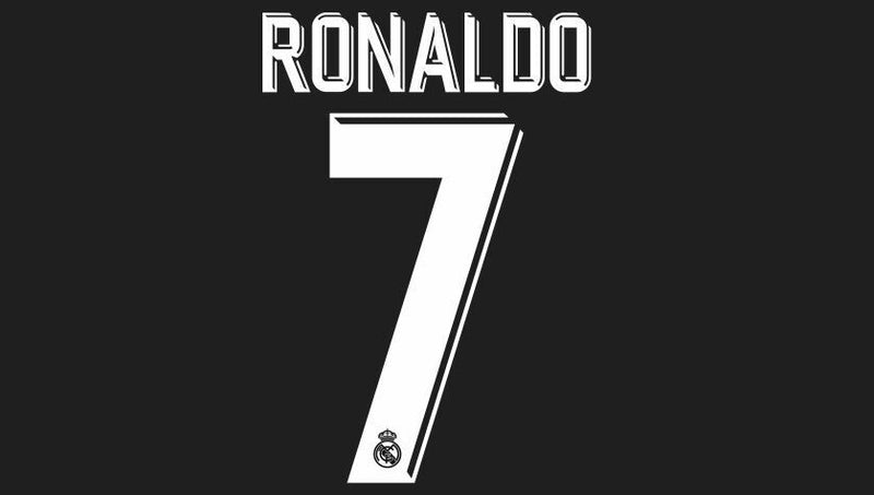 Chargez l&#39;image dans la visionneuse de la galerie, Ronaldo #7 Real Madrid 2017-2018 Away Football Nameset for shirt
