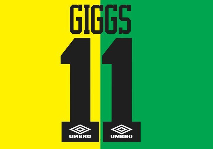 Giggs #11 Manchester United 1993-1994 Newton Heath Football Nameset for shirt