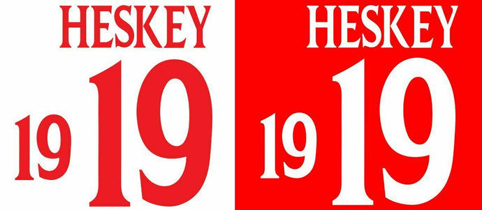 Heskey #19 England Euro 2000 Home & Away Football Nameset shirt