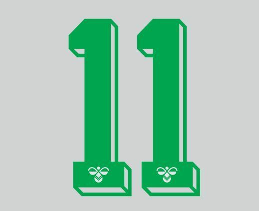 Hummel 1987-1990 Number Green for Football Shirt Nameset