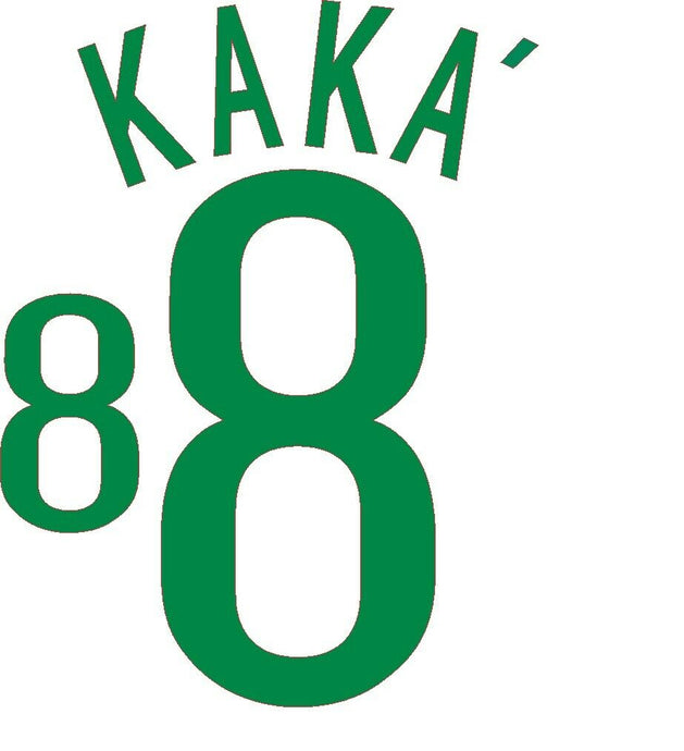 Kaka #8 Brazil 2008 Home Football Nameset for shirt