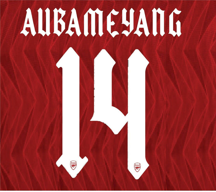 Aubameyang 14  2020-2021 Arsenal Gunners Home Cup & Eurpoean Football Nameset for shirt