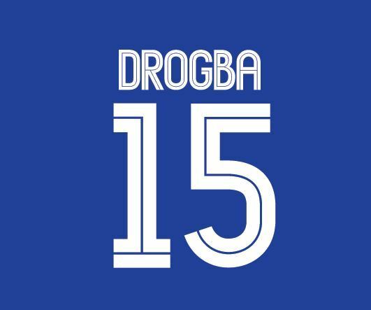 Drogba 15 Chelsea 2004-2006 home champions league Football Nameset