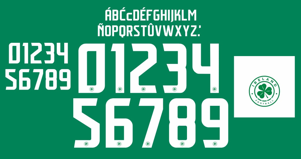 Republic of Ireland Euro 2024 Qualifier Home Nameset for Football Shir