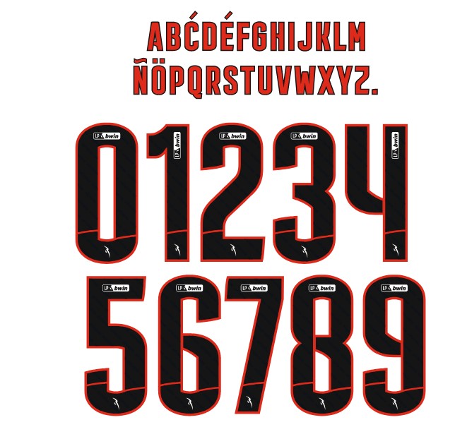 SL Benfica Liga Portugal Bwin 2021/2024 Name&Number Set Home/Away