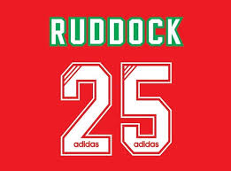 No 25 Ruddock 1993-1995 Liverpool Adidas Home Classic Football Nameset