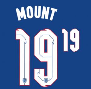 mount england euro 2020 2021 nameset for away football shirt