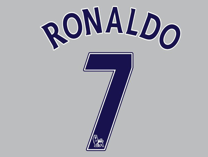 Ronaldo #7 Manchester United 2008-2009 Away Premier League Football Nameset for shirt