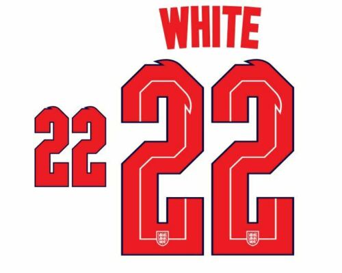 White #22 England Euro 2020 2021 Home Football Nameset shirt